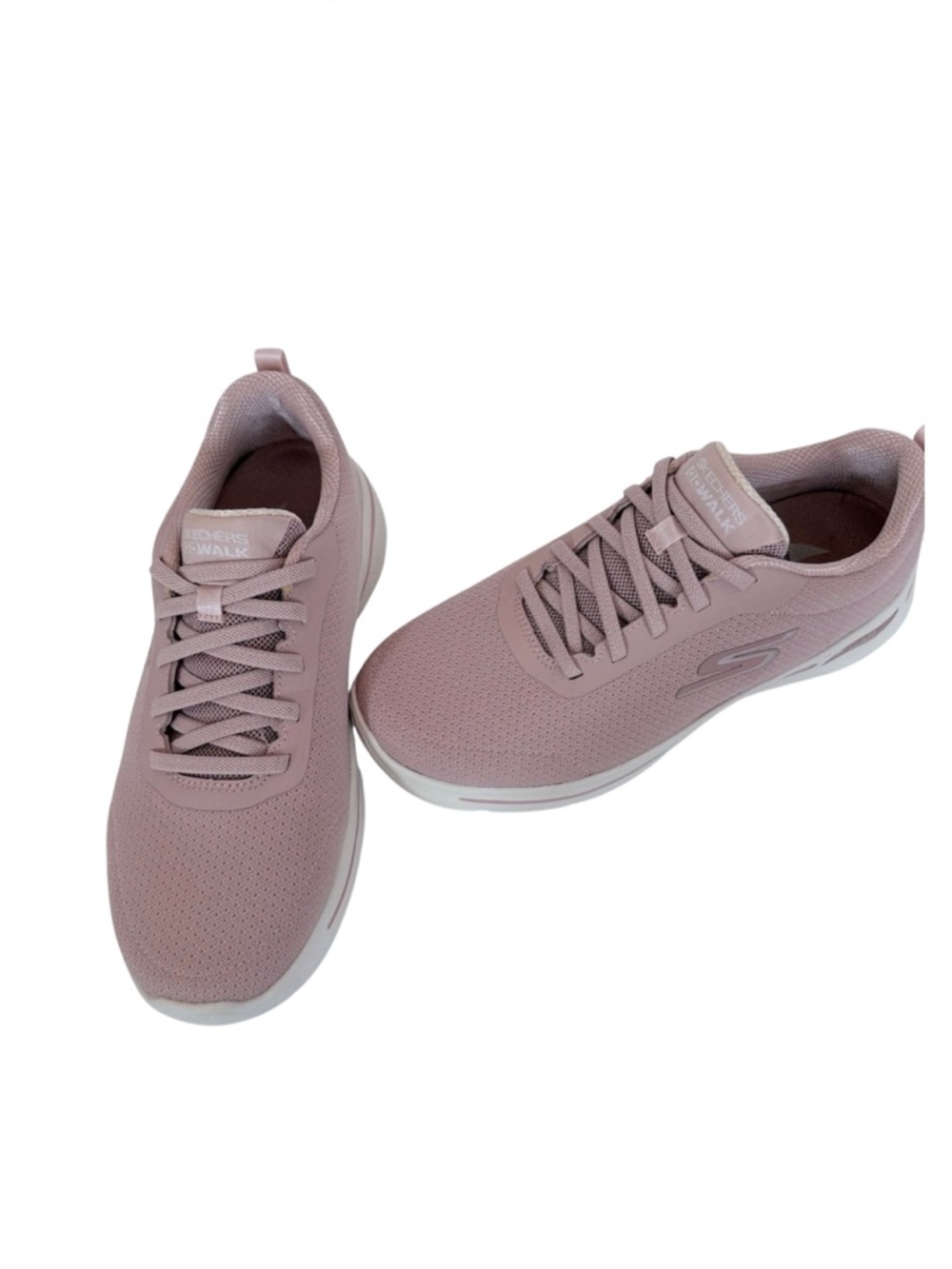 Skechers Women's Blush Pink Lace-Up ArchFit Air Cooled Walking Sneakers Size 8